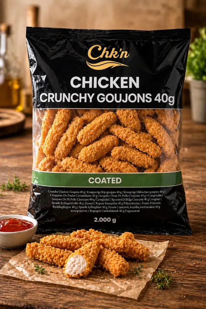 CRUNCHY CHICKEN GOUJONS 40G 5x2KG - Chk'n
