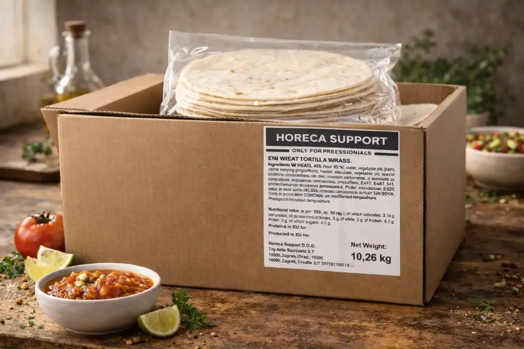 WHEAT TORTILJA WRAPS, 32 CM, 10,26Kg, Grill Support