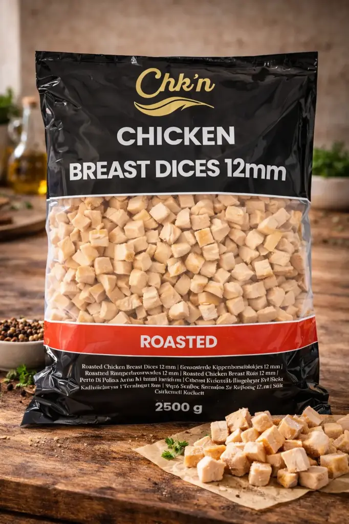 CHICKENBREAST DICES 12mm 4x2,5KG - Chk'n