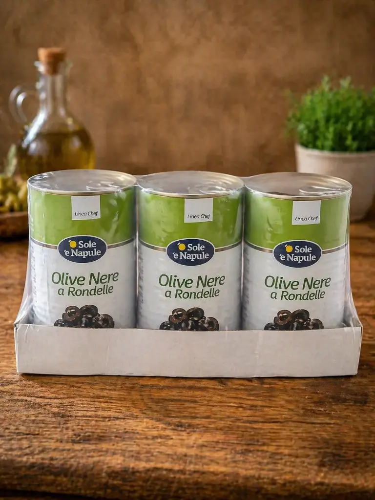 SLICED BLACK OLIVES 3x4,1KG - Sole e Napule