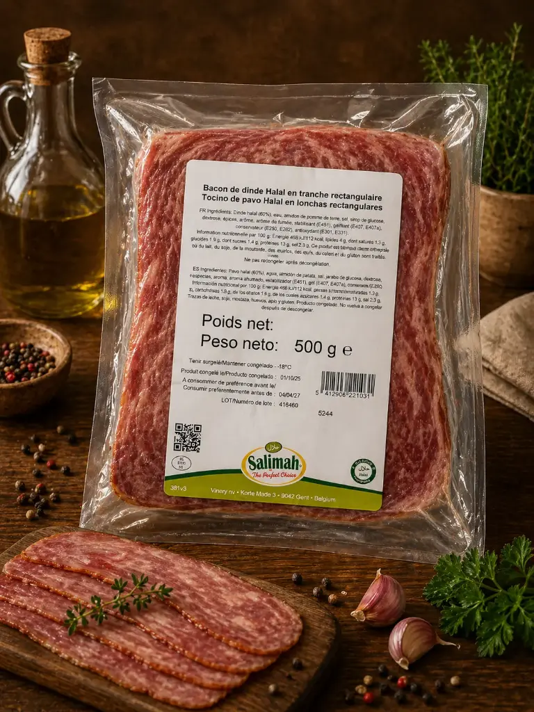 TURKEY BACON SLICE 10x1KG - Salimah