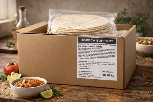 WHEAT TORTILJA WRAPS, 32 CM, 10,26Kg, Grill Support